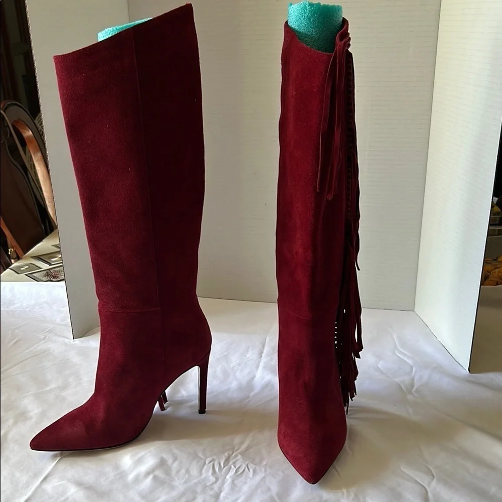 Vero Cuoio Red Over the Knee Boots Sleek Design